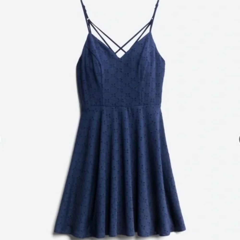Nine Britton Blue Spaghetti Strap Mini Dress